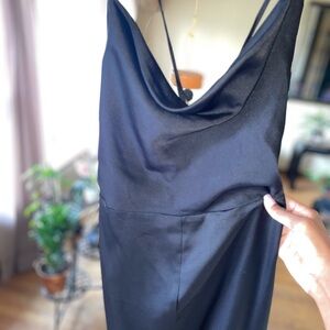 Elegant Black Satin Dress